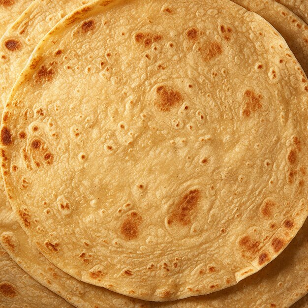 Foto extreme closeup ronde warme tortilla topdown