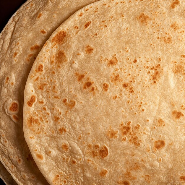 Extreme Closeup of a Round Warm Tortilla