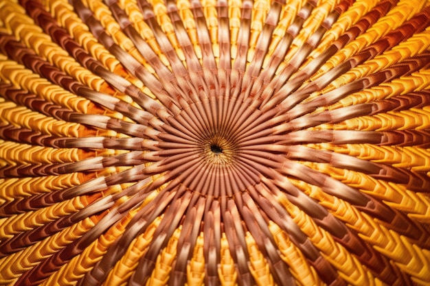 Extreme closeup of sunburst woven into an area rug