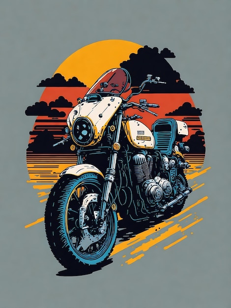 Extreme crossmotor cartoon vector illustratie biker t-shirt ontwerp