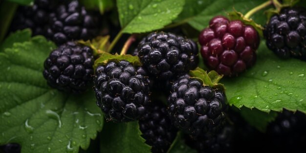 Extreme juicy blackberry fruit close up clear photo