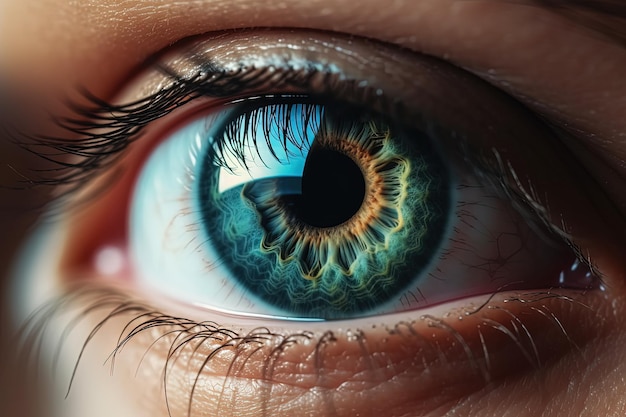 Extreme macro close up on a human eye Generative Ai