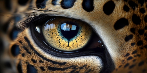 Extreme macro shot Leopard eyes AIGenerated