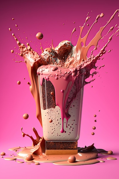 Foto extreme milkshake met chocoladekoekjes en snoepspatten