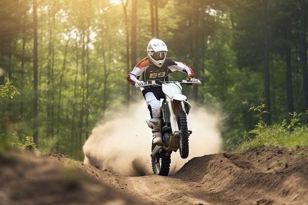 Extreme Motocross MX Rider riding on dirt track 4