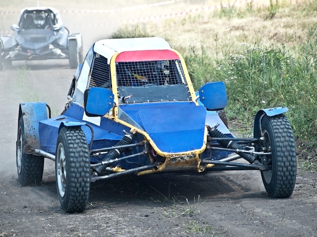 Extreme offroad motor car on the track