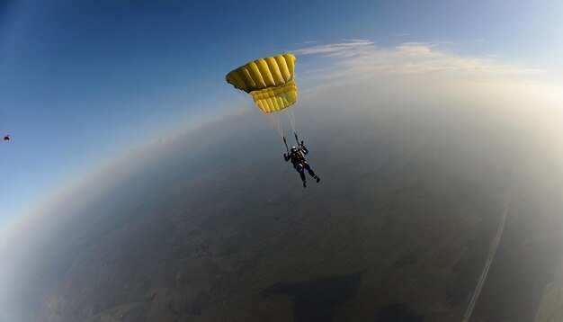 Extreme sport parachutespringen van een grote hoogte