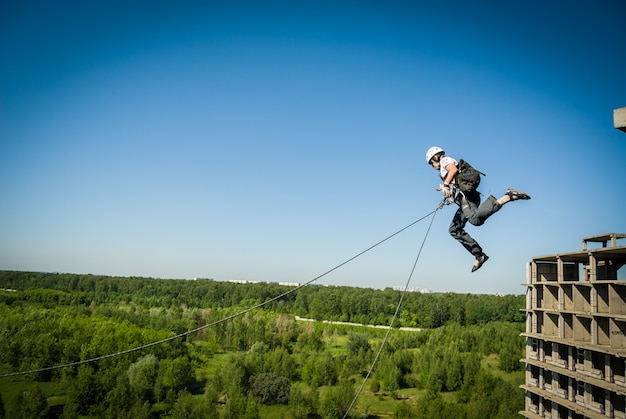 Photo extreme sports ropejumping