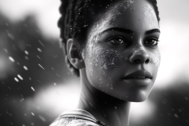 extremely beautiful black woman with serious expression with power pose, black lives matter campaign