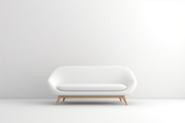 Foto divano in pelle marrone estremamente lungo isolato su sfondo bianco rendering 3d