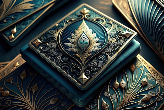 Photo extremely luxurious and realistic poker and blackjack playing cards