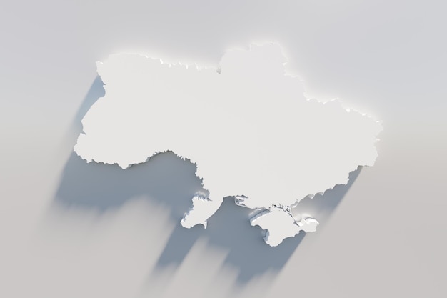 Extruded map of Ukraine 3d render