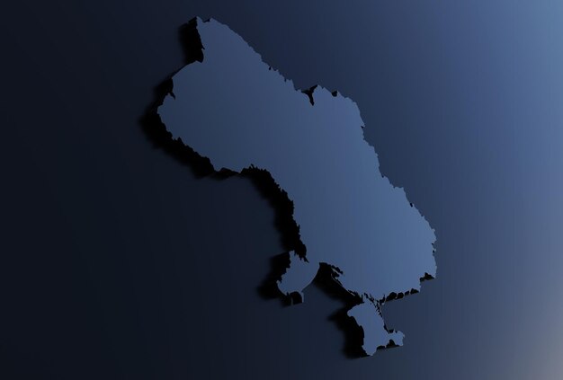 Extruded map of Ukraine 3d render