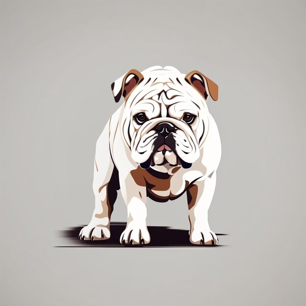 exuberant bulldog dog illustration