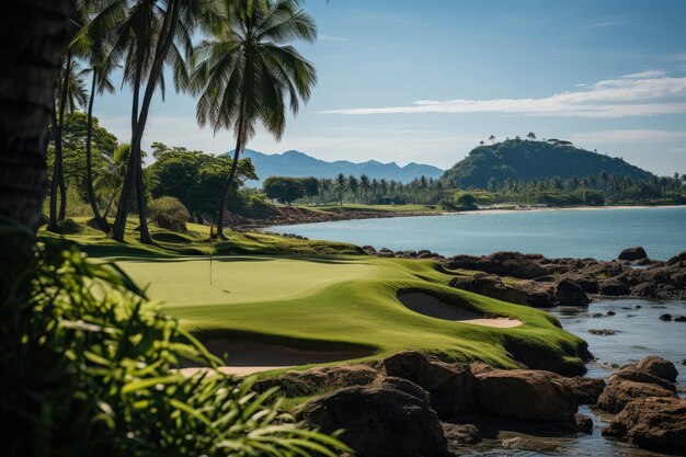 Exuberant golf course in Bophut Hills Thailand generative IA