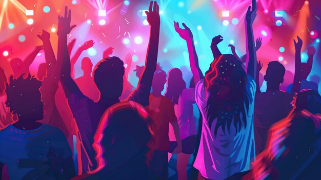 Exuberant Nightlife Scene at a Vibrant Dance Club