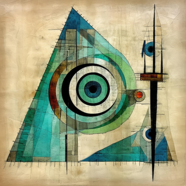 eye abstract paintitng geometric animal triangle retro vintage tattoo wall art decor background