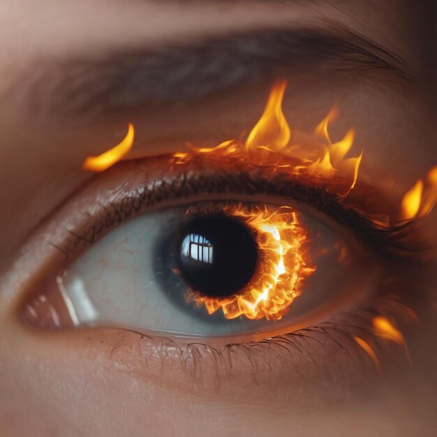 Photo eye amidist flames