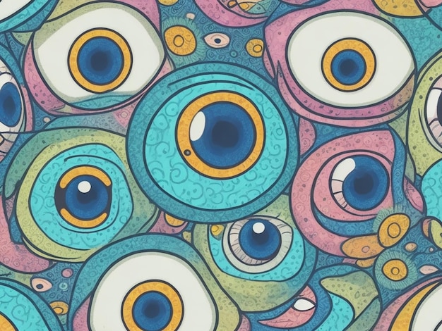 Eye Balls Pattern Cartoon illustration