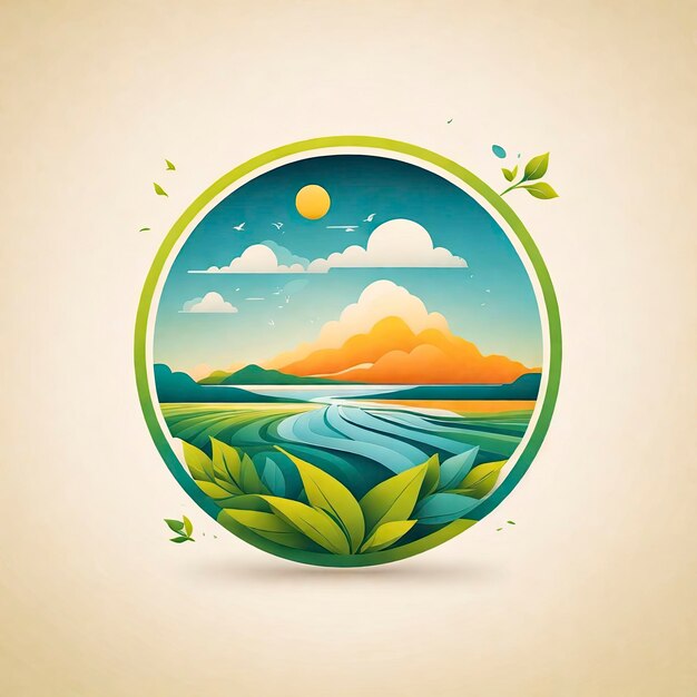 Привлекательная векторная иллюстрация логотипа природы