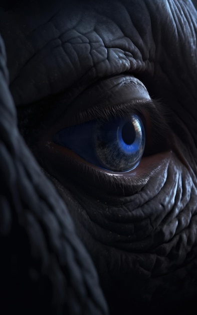 Eye close up image of elephant generative AI