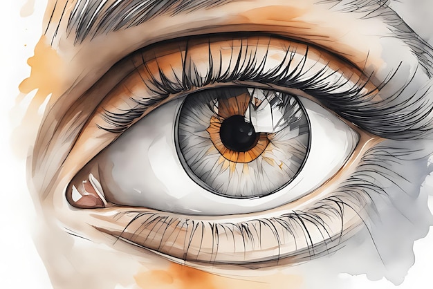 Eye Coloring Sketch Illustration Image for Coloring Pencils Designer Background Printable Qualit