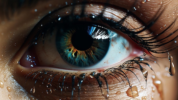 eye discharge or tears HD 8K wallpaper Stock Photographic Image