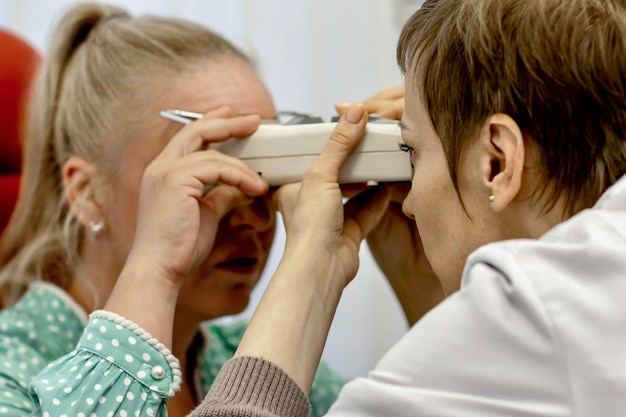 Eye examination by an ophthalmologist