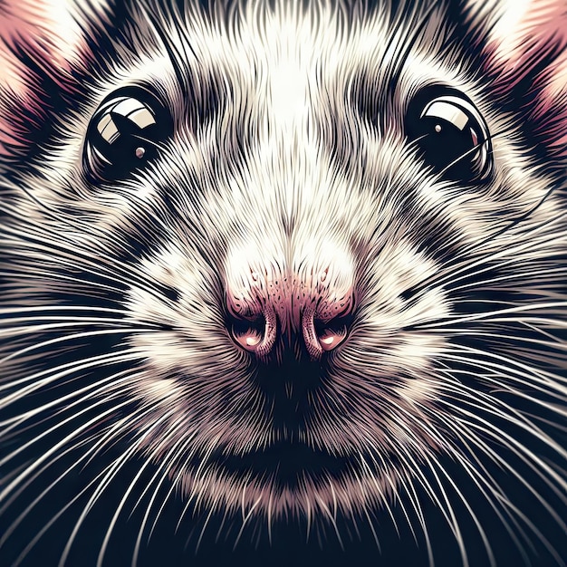 Eye To Eye With Darkness close up of rat portrait pest concept