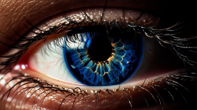 eye of female with digital iris