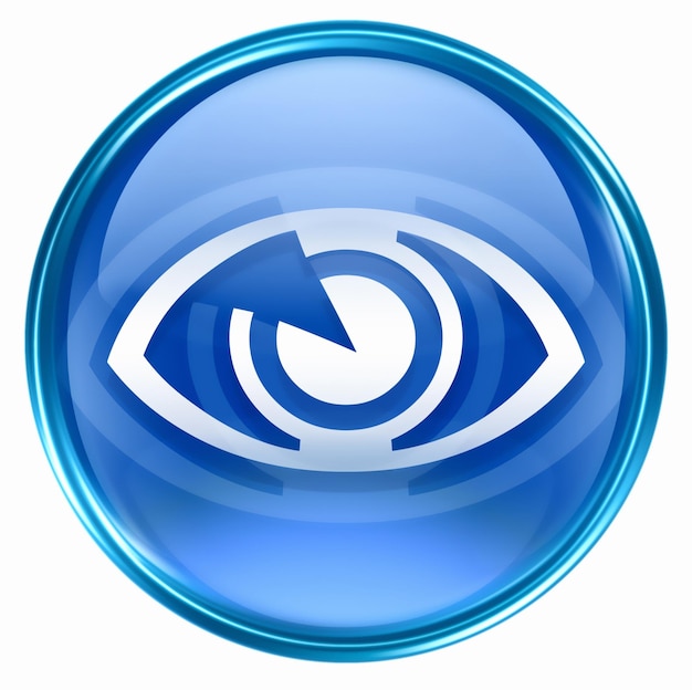 eye icon blue isolated on white