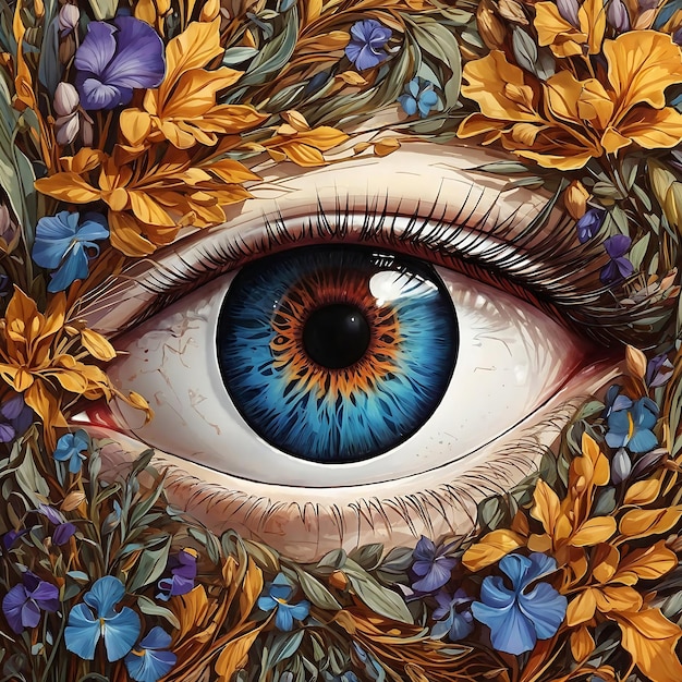 Eye illustration background pupil and iris Ai Generated