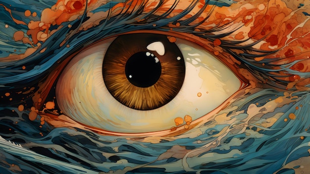 Eye illustration background pupil and iris design