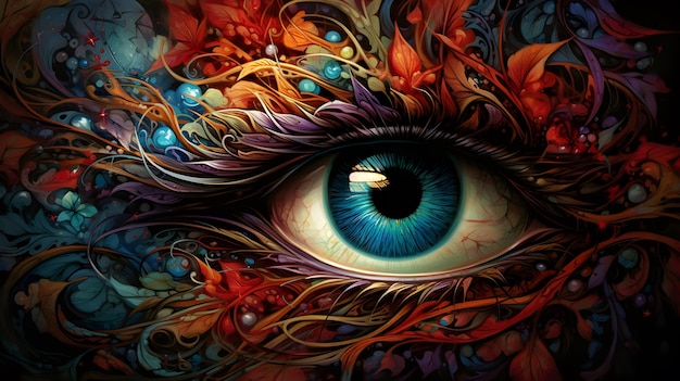 Eye illustration background pupil and iris design