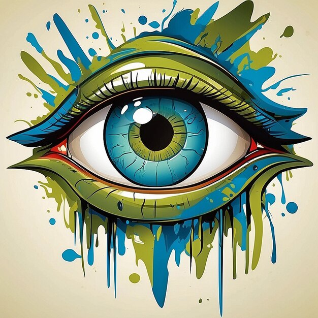 Eye image vector tshirt design created with AI