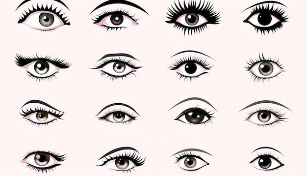 Photo eye liner vector set