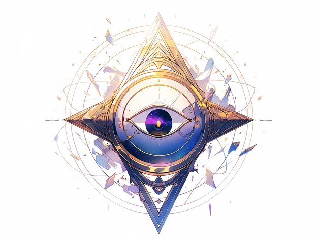 Photo eye symbol masonic socratic geometry anime style