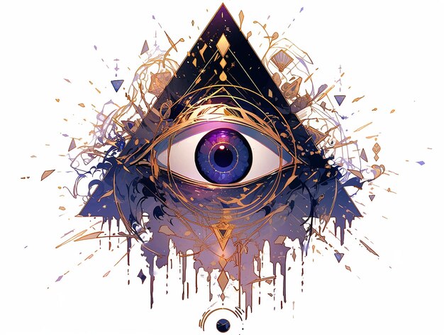 Eye Symbol Masonic Socratic Geometry anime style