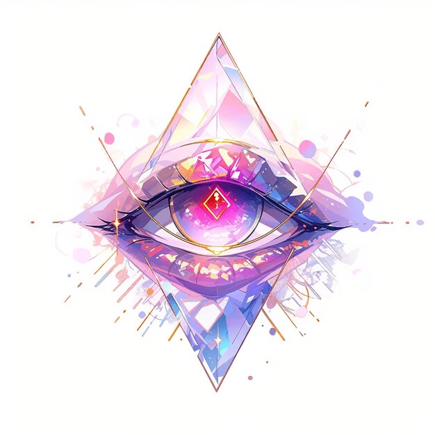 Photo eye symbol masonic socratic geometry anime style