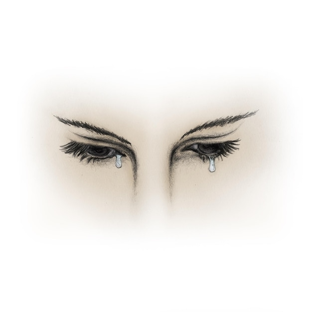 eye tears drawing sketch illustration woman cry face beauty eyes fashion eyebrow eyelash eyelashes