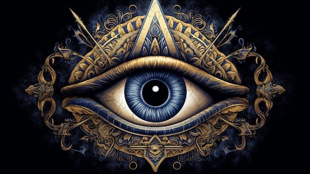 Eye in a triangle the concept of the allseeing eye