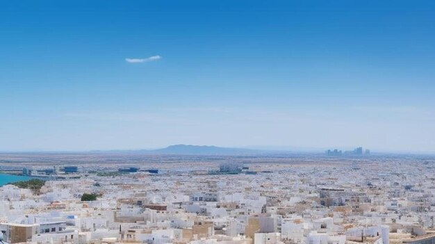 Eye view of beautiful old town of cadiz from the cathedral view poin