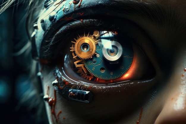 Eye with Clock CloseUp