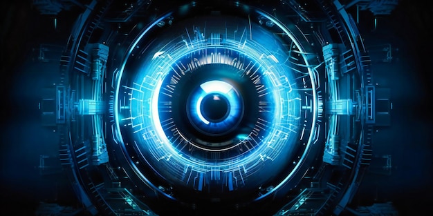 An eye with a digital background