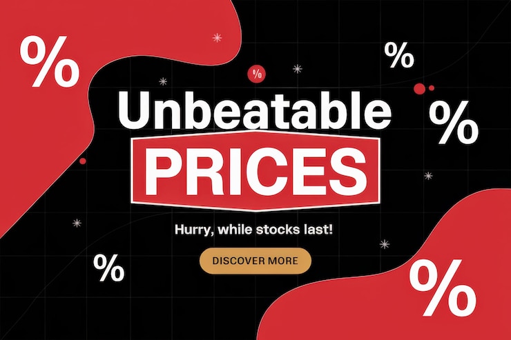 Photo eyecatching black friday sale banner unbeatable discounts urgent holiday shopping promotion