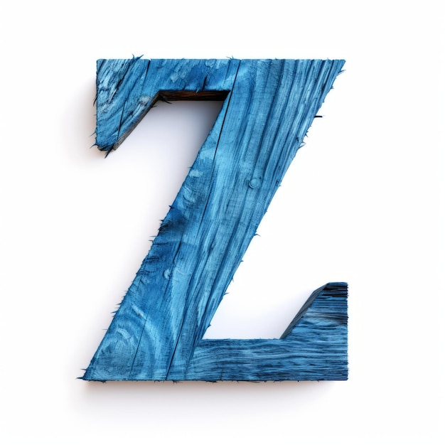 Photo eyecatching blue wood letter z for unique textbased installations