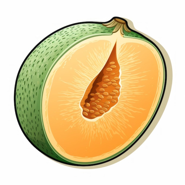 Eyecatching Melon Cut Vector Icon In Realistic Style