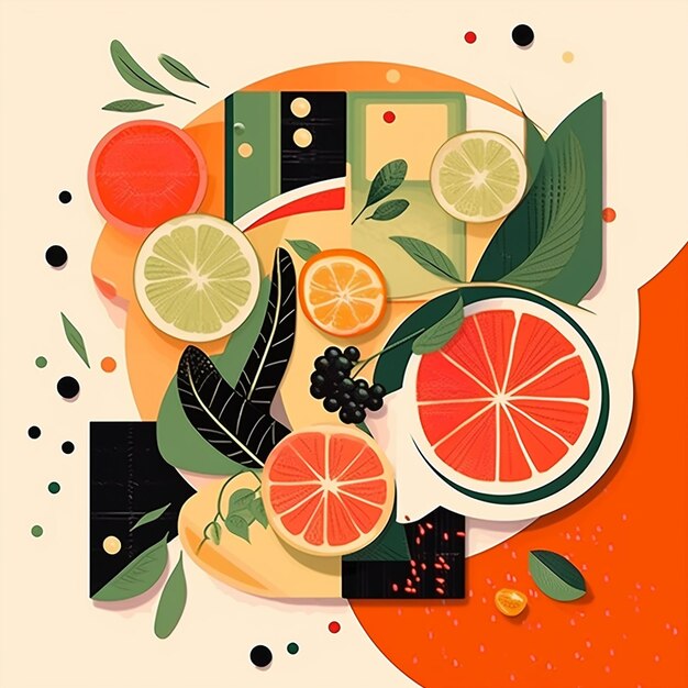 Photo eyecatching minimalist vector image showcasing a food styling moodboard