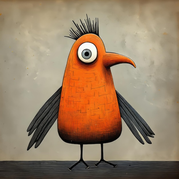 Eyecatching Orange Bird Surrealism Meets Punk Art In A Chiaroscuro Portrait