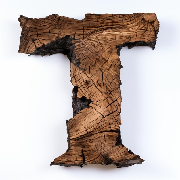 Eyecatching Wooden Letter T illustration Highresolution image of a wooden letter T